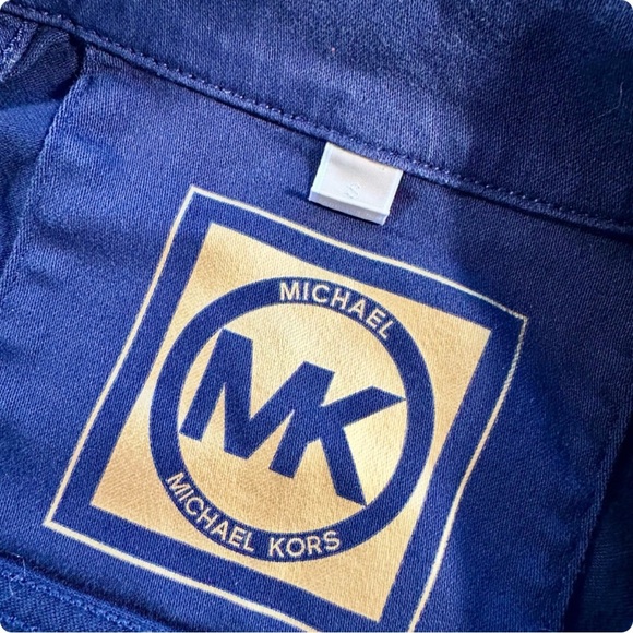 MICHAEL Michael Kors Denim Jacket with Gold Buttons in “True Navy” Size Small - Picture 5 of 11